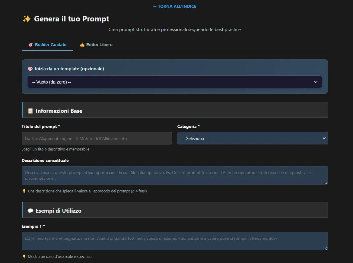 PromptsVault - Crea il tuo prompt facilmente
